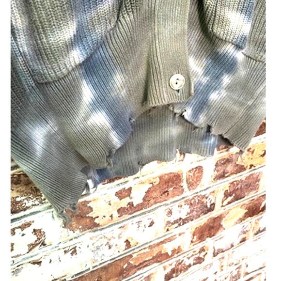 Young Fabulous & Broke Indie Tie Dye Pure Cotton Distressed Oversized Cardigan - Picture 8 of 13